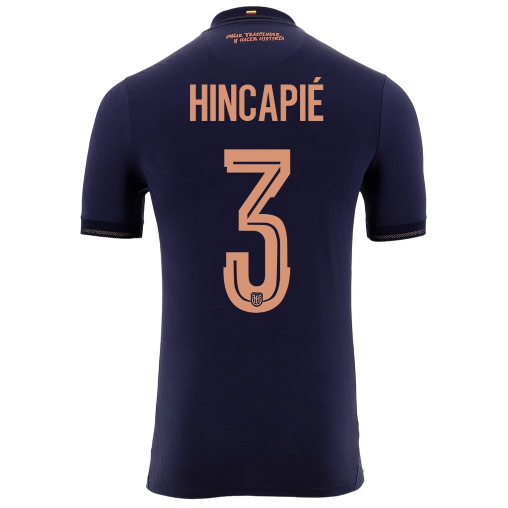 Piero Hincapié 3 Ecuador National Team 2026 Away Jersey - Navy, Men