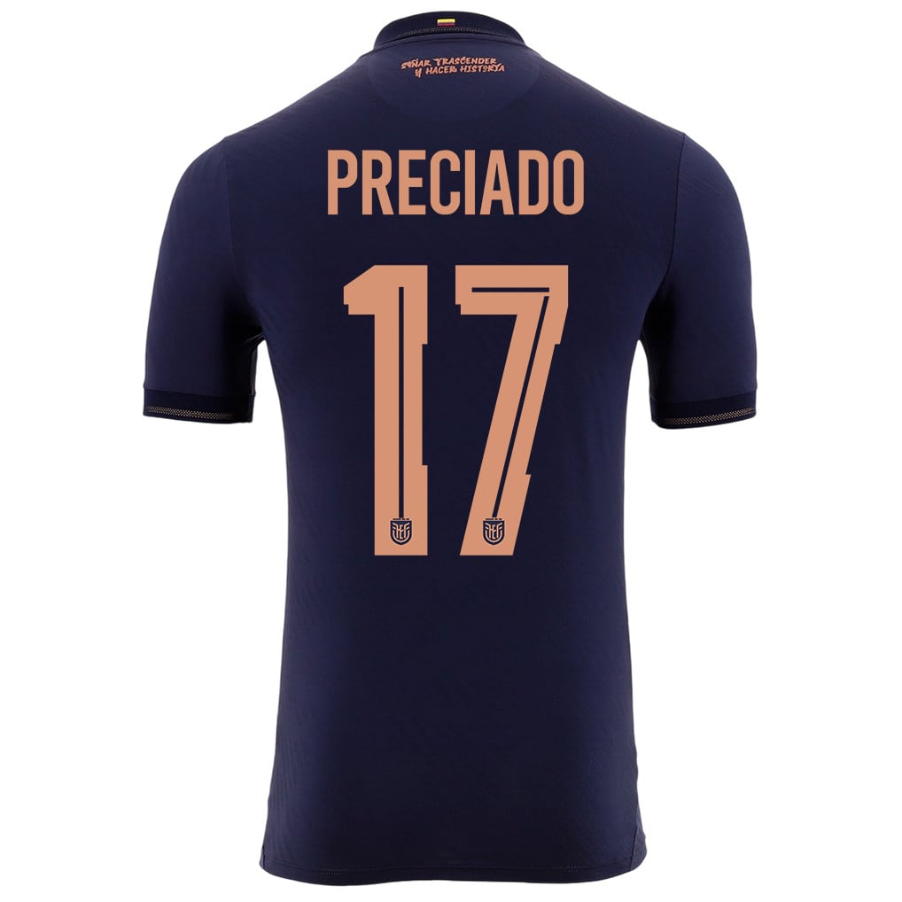 Angelo Preciado 17 Ecuador National Team 2026 Away Jersey - Navy, Men