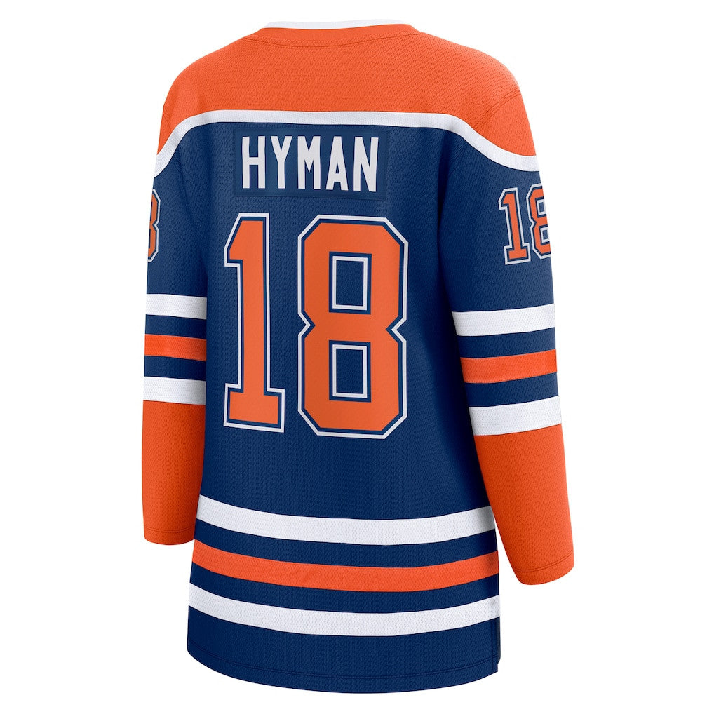 Zach Hyman 18 Edmonton Oilers Women's Home Breakaway Jersey - Orange/Royal