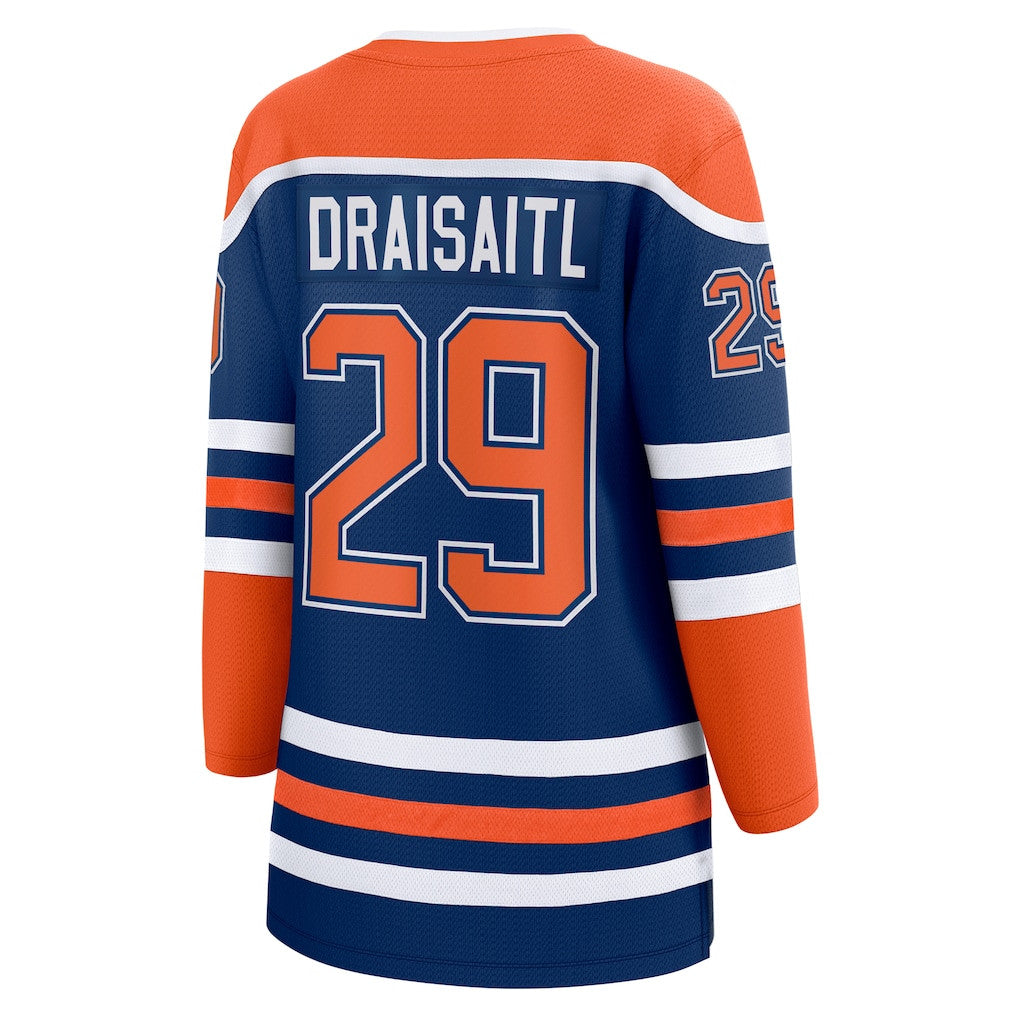 Leon Draisaitl 29 Edmonton Oilers Women's Home Breakaway Jersey - Orange/Royal