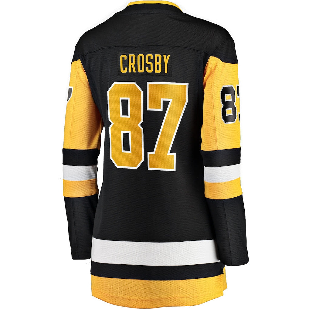 Sidney Crosby 87 Pittsburgh Penguins Women's Captain Patch Home Breakaway Jersey - Black