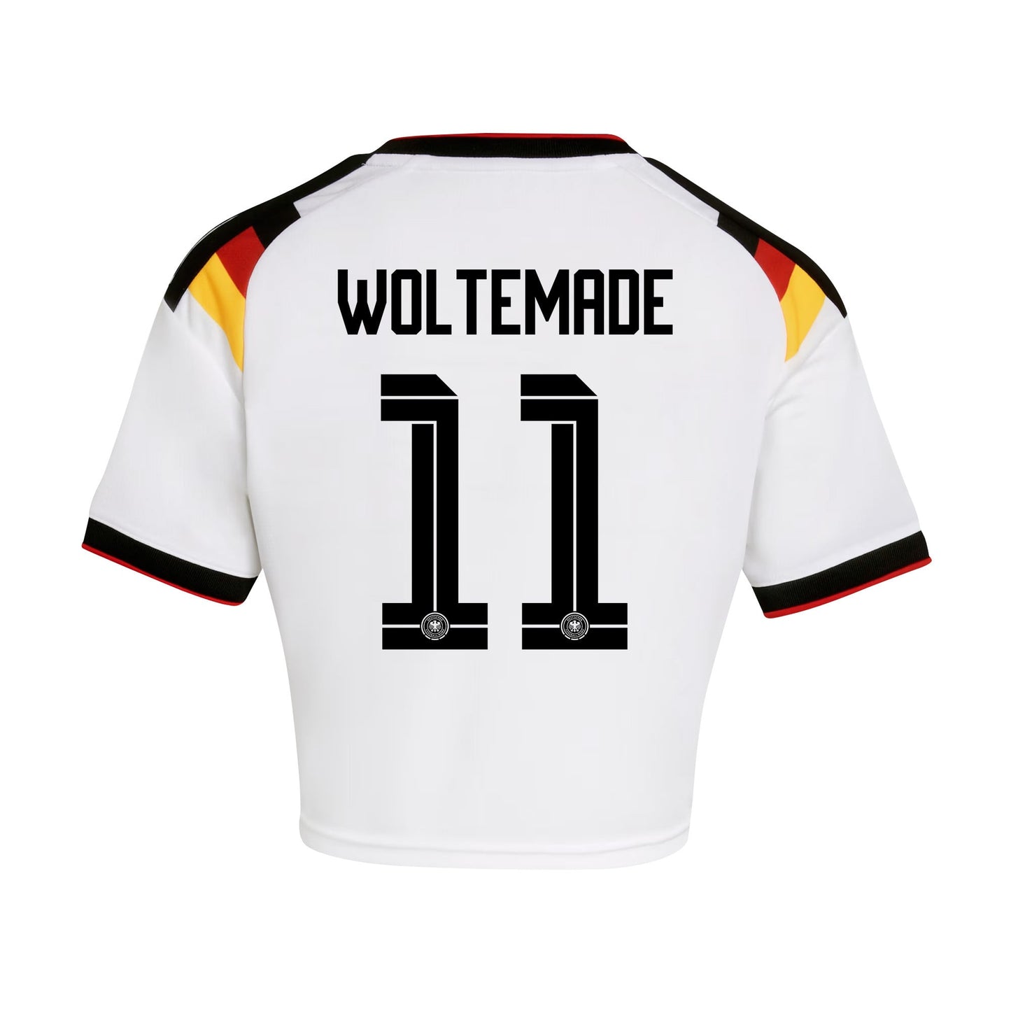 Nick Woltemade 11 Germany 2026 Home Women's Cropped Jersey - White