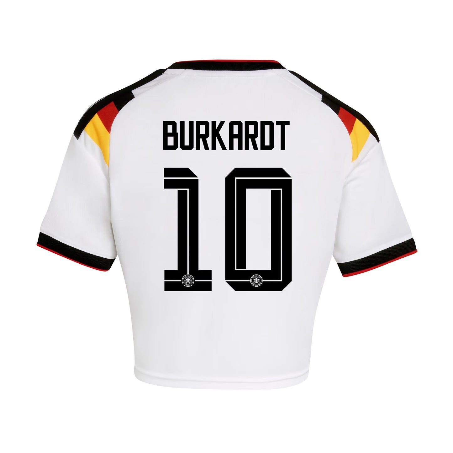 Jonathan Burkardt 10 Germany 2026 Home Women's Cropped Jersey - White
