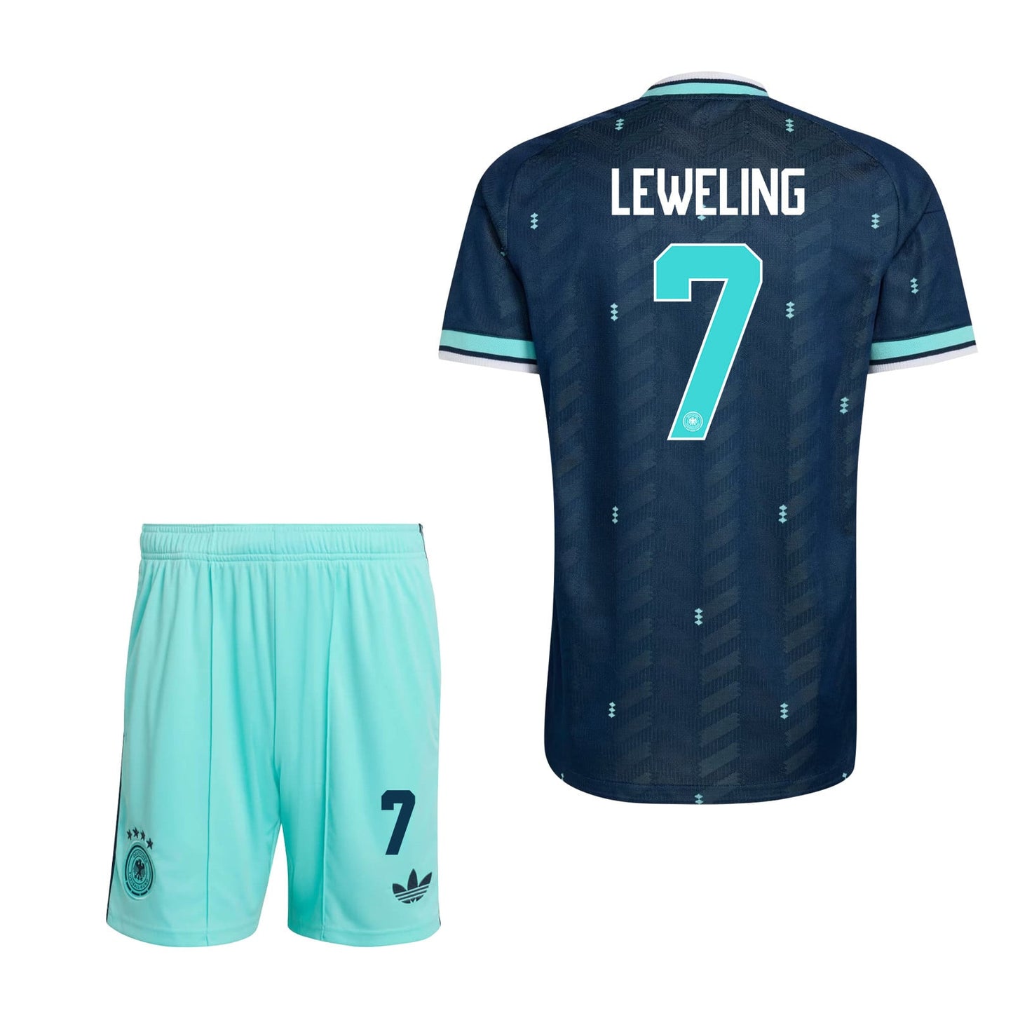 Jamie Leweling 7 Germany 2026 Away Men Jersey & Shorts Set – Navy & Aqua