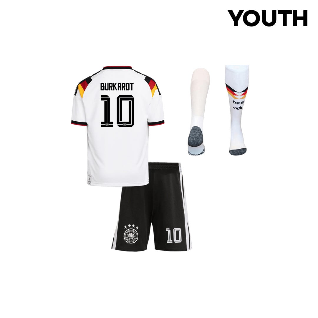 Jonathan Burkardt 10 Germany 2026 Youth Home Kit Set – White