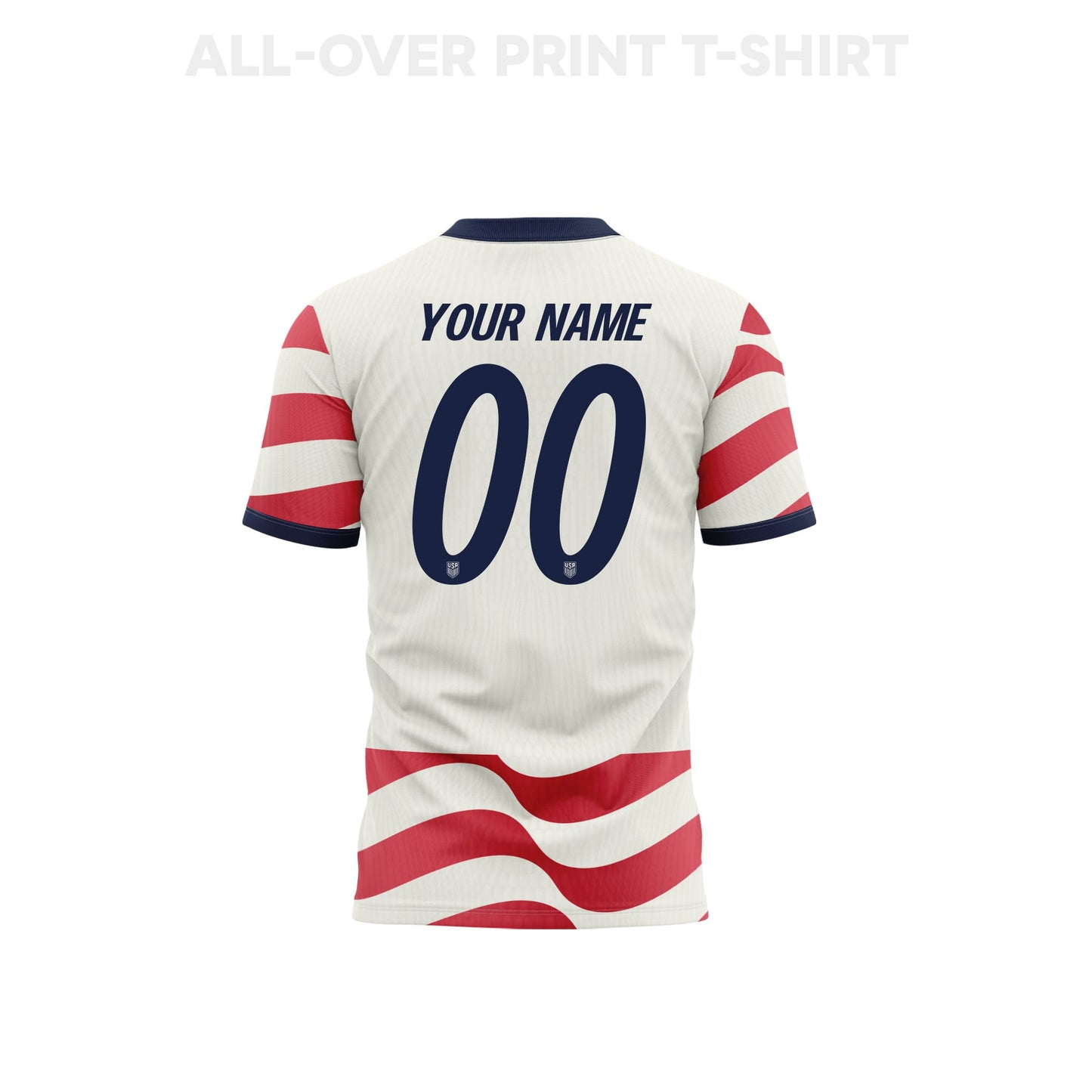 USMNT 2026 Home 3D T-Shirt Fully Printed – Personalized – Unisex, White/Red