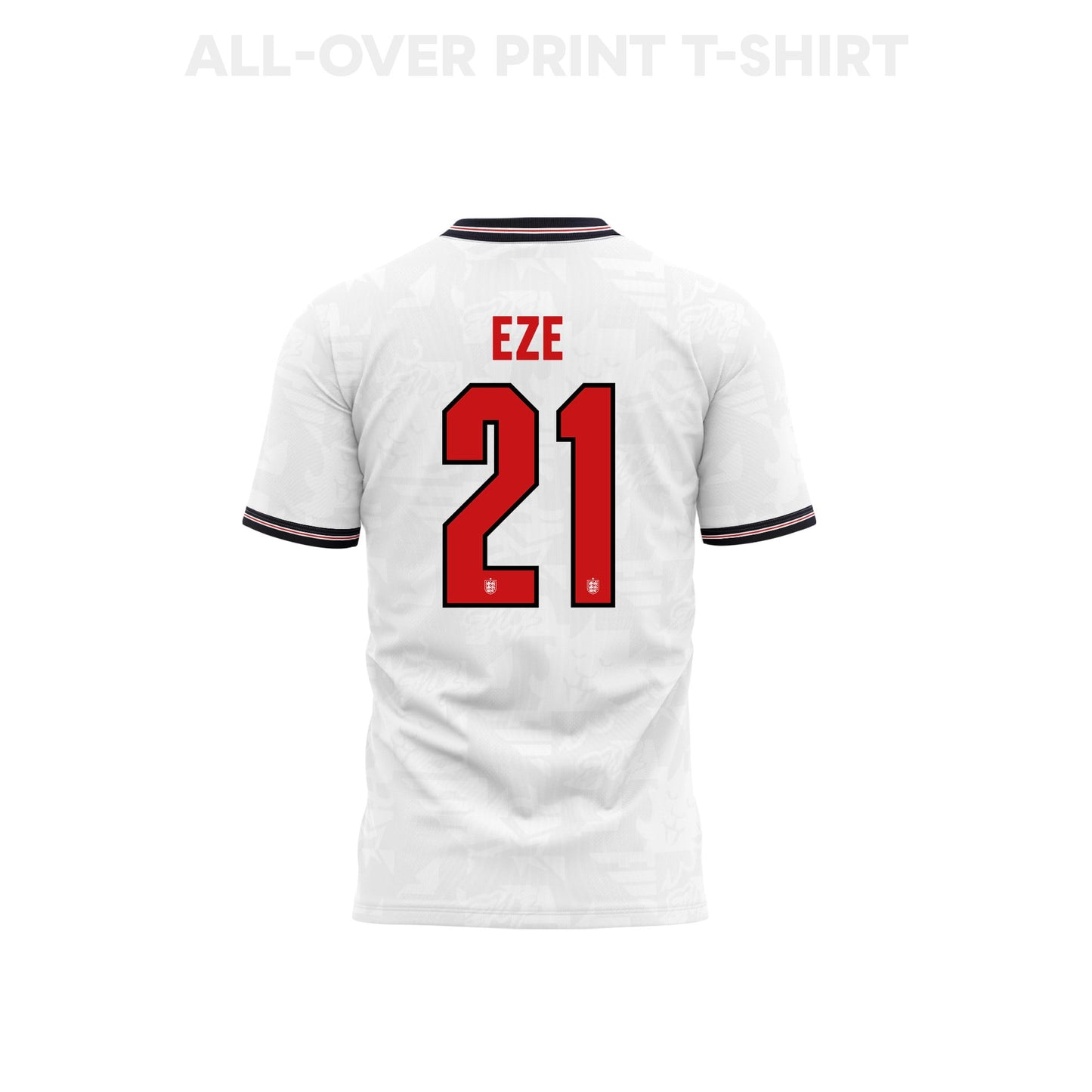 Eberechi Eze 21 England 2026 Home 3D T-Shirt Fully Printed – Unisex, White