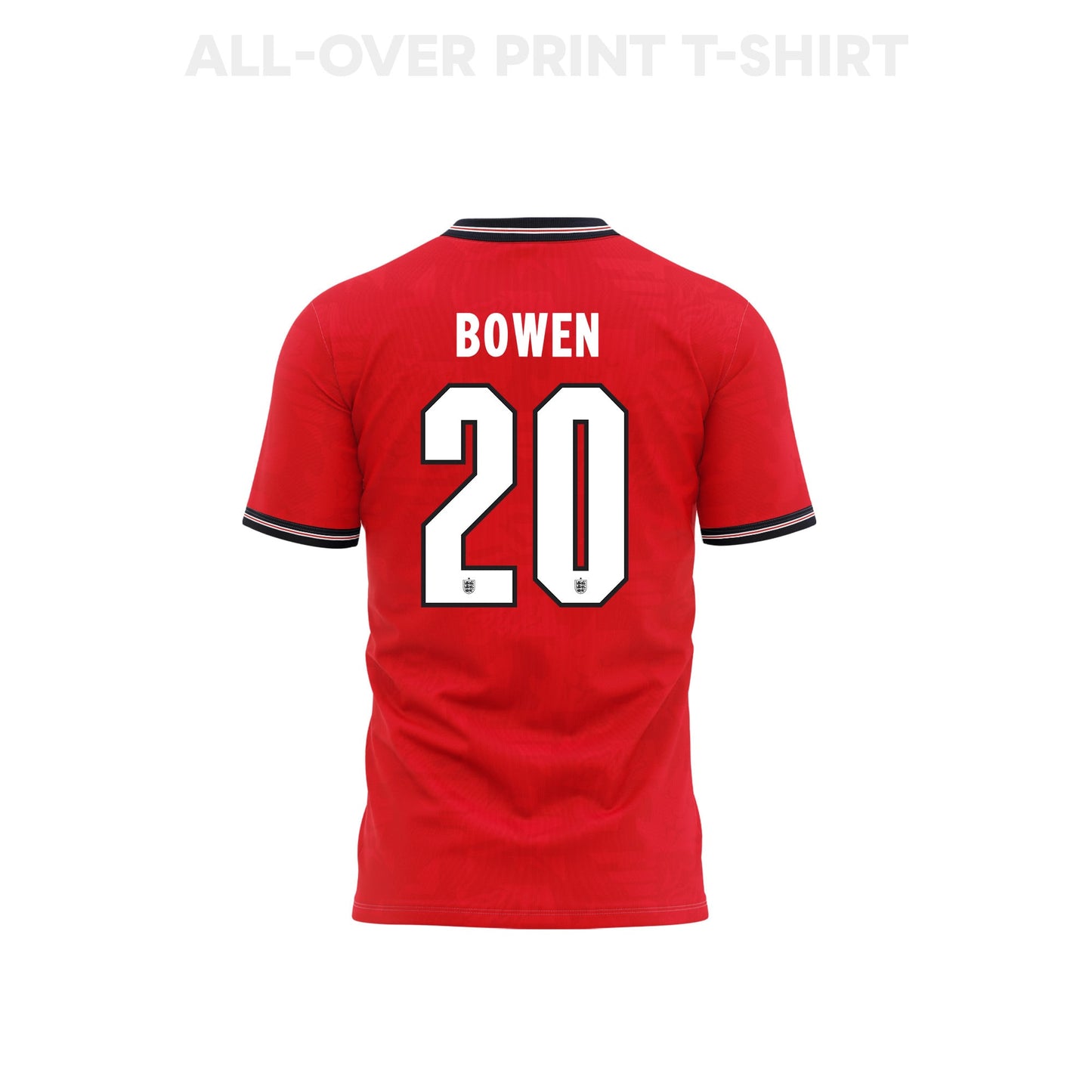Jarrod Bowen 20 Youth England 2026 Away 3D T-shirt Fully Printed – Red