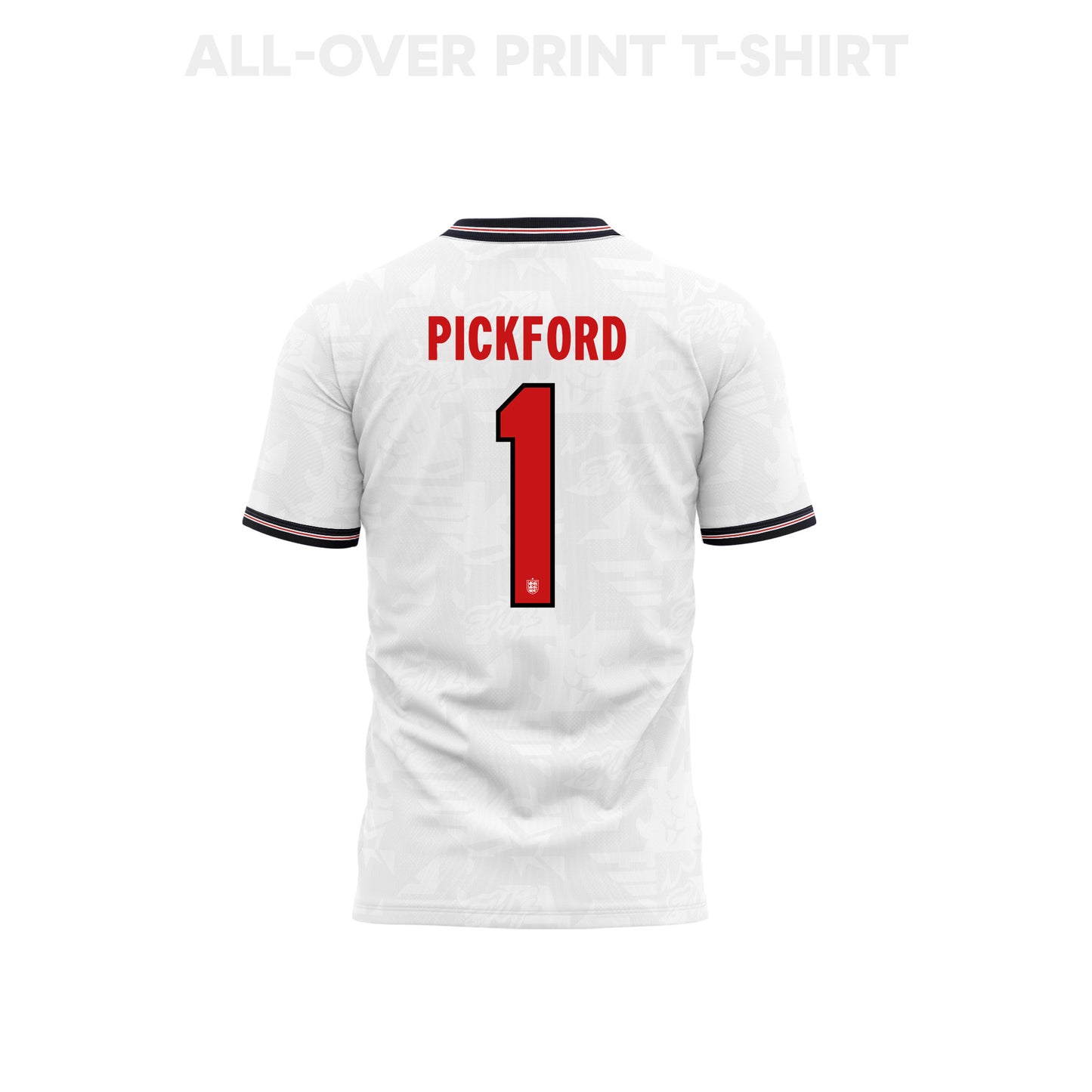 Jordan Pickford 1 Youth England 2026 Home 3D T-shirt Fully Printed – White