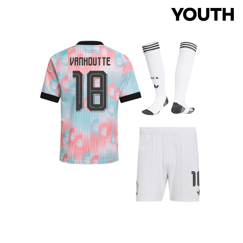 Charles Vanhoutte 18 Belgium 2026 YOUTH Away Kit Set – Light Blue