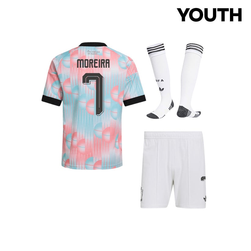 Diego Moreira 7 Belgium 2026 YOUTH Away Kit Set – Light Blue