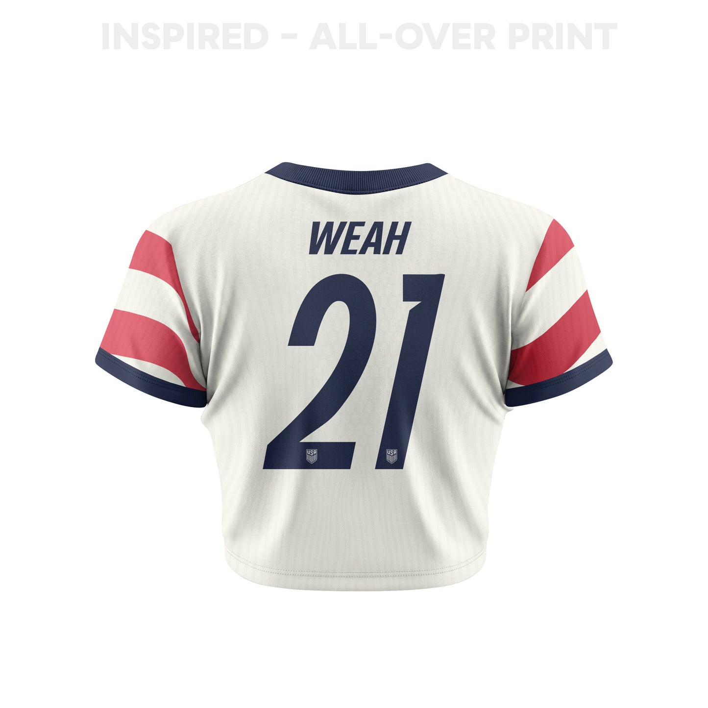Christian Pulisic 10 Women's USMNT 2026 Home All-Over Print Cropped Jersey