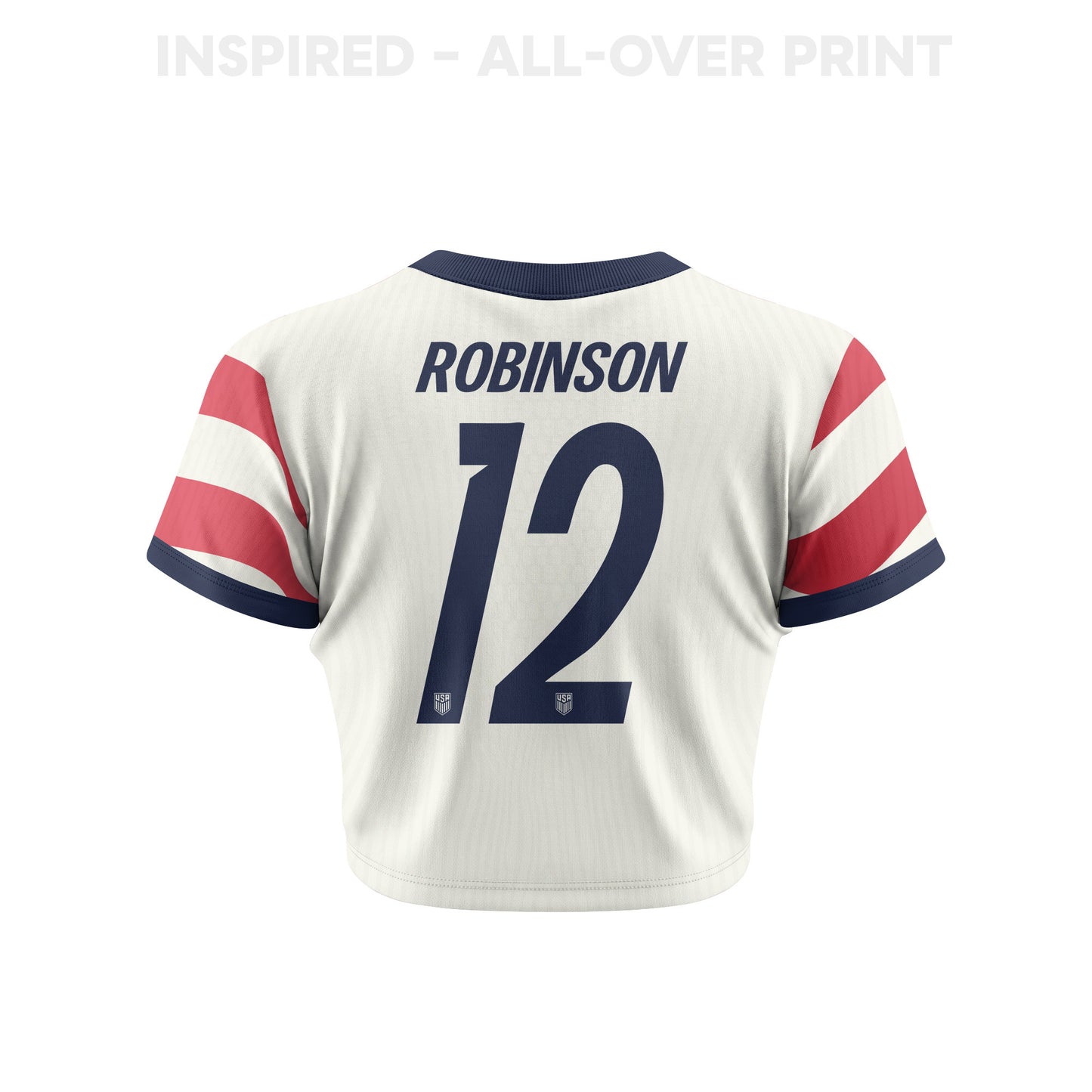 Miles Robinson 12 Women's USMNT 2026 Home All-Over Print Cropped Jersey