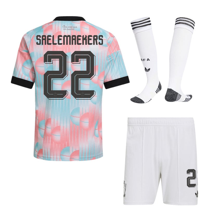 Alexis Saelemaekers 22 Belgium 2026 Away Men Kit Set – Light Blue