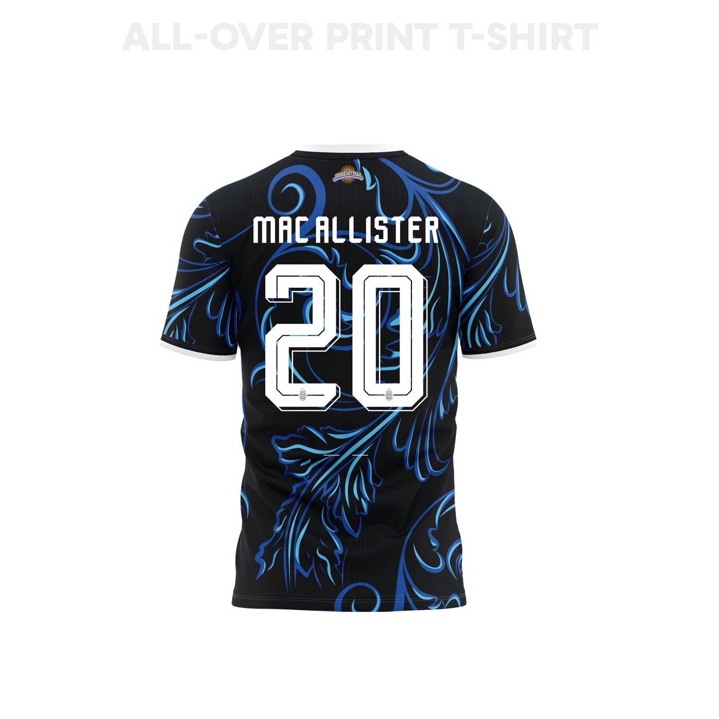 Alexis Mac Allister 20 Argentina 2026 Away 3D T-Shirt Fully Printed – Unisex, Black