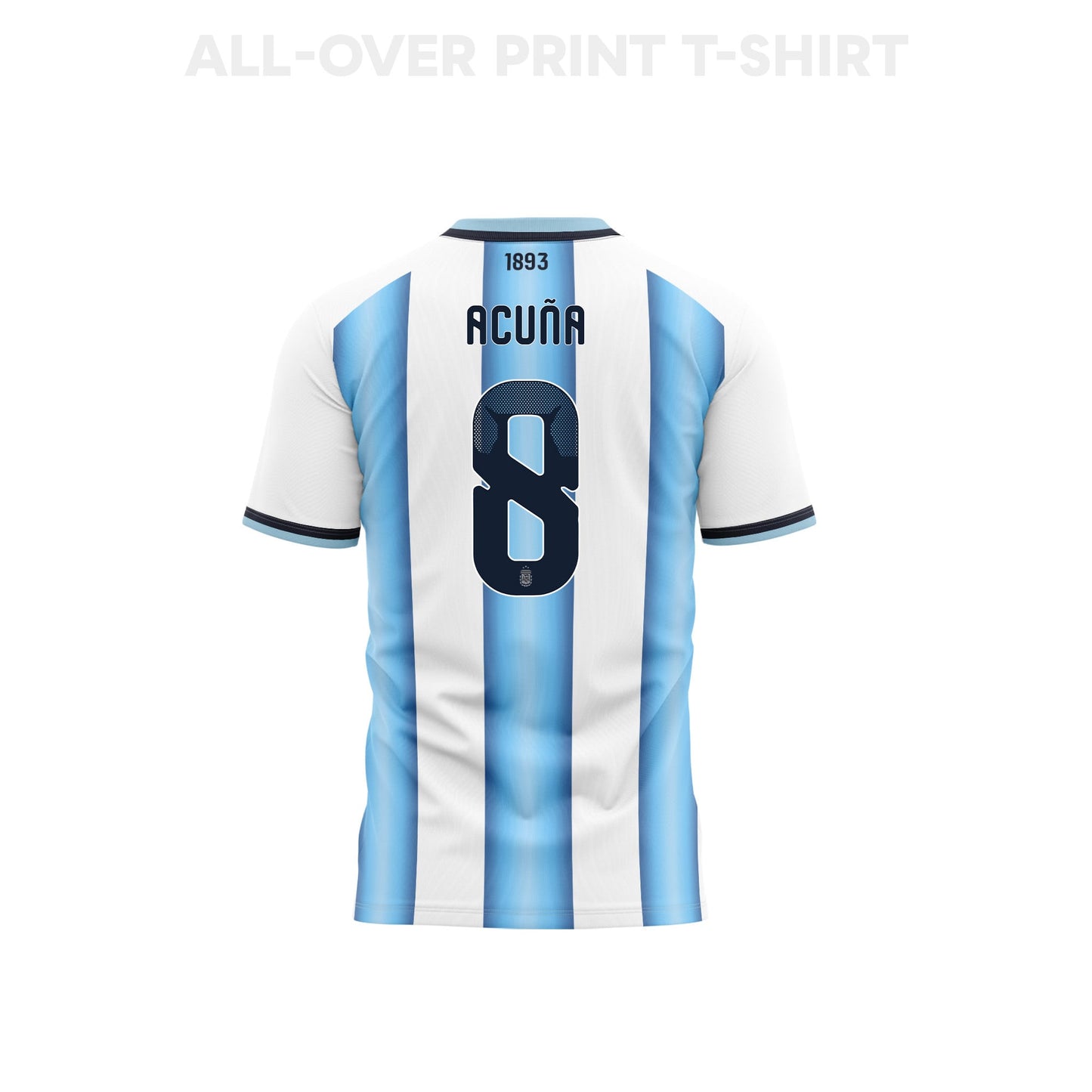 Marcos Acuña 8 Argentina 2026 Home 3D T-Shirt Fully Printed – Unisex, White