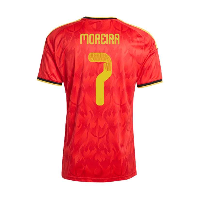 Diego Moreira 7 Belgium 2026 Home Men Jersey & Shorts Set – Red/Black