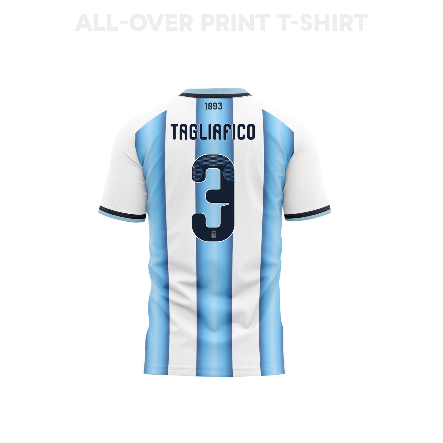 Nicolás Tagliafico 3 Youth Argentina 2026 Home 3D T-shirt Fully Printed – White