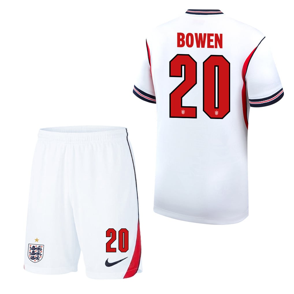 Jarrod Bowen 20 England 2026 Home Men Jersey & Shorts Set – White