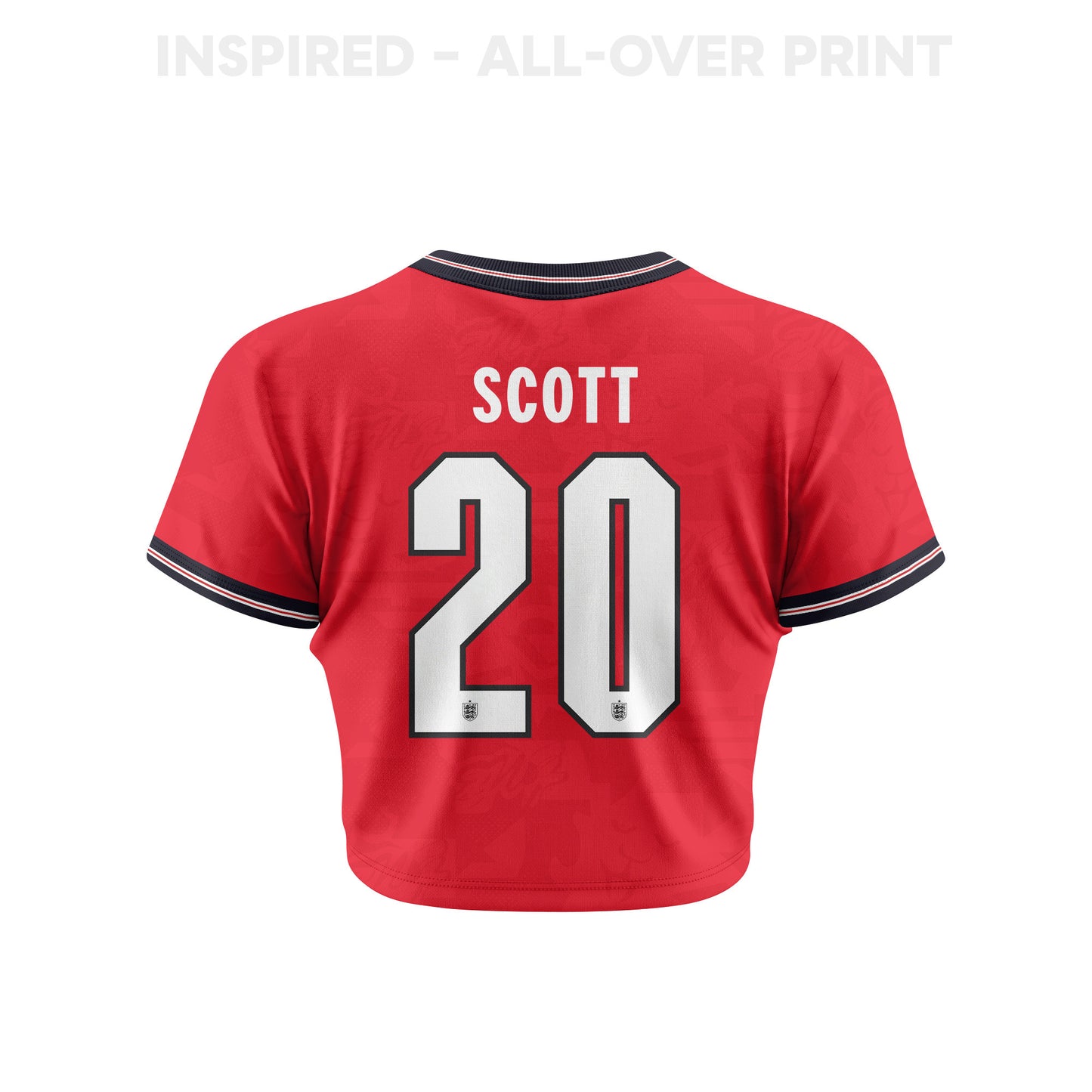 Alex Scott 20 England 2026 Women's Home All-Over Print Cropped Jersey - Red