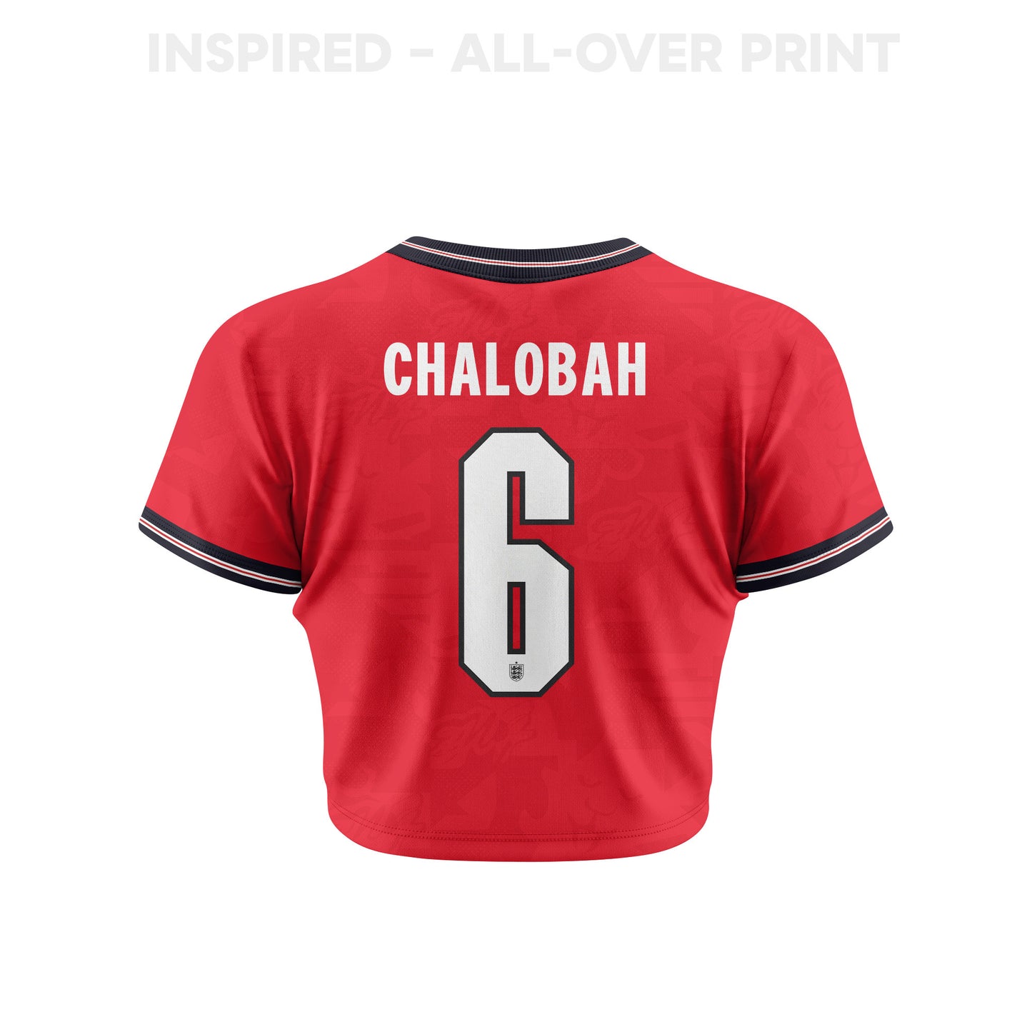 Trevoh Chalobah 6 England 2026 Women's Home All-Over Print Cropped Jersey - Red