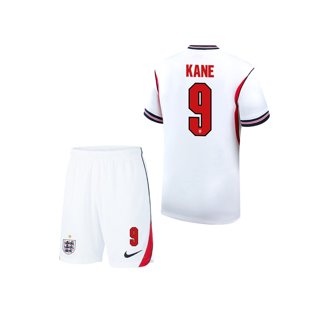 Harry Kane 9 England 2026 YOUTH Home Jersey & Shorts Set - White