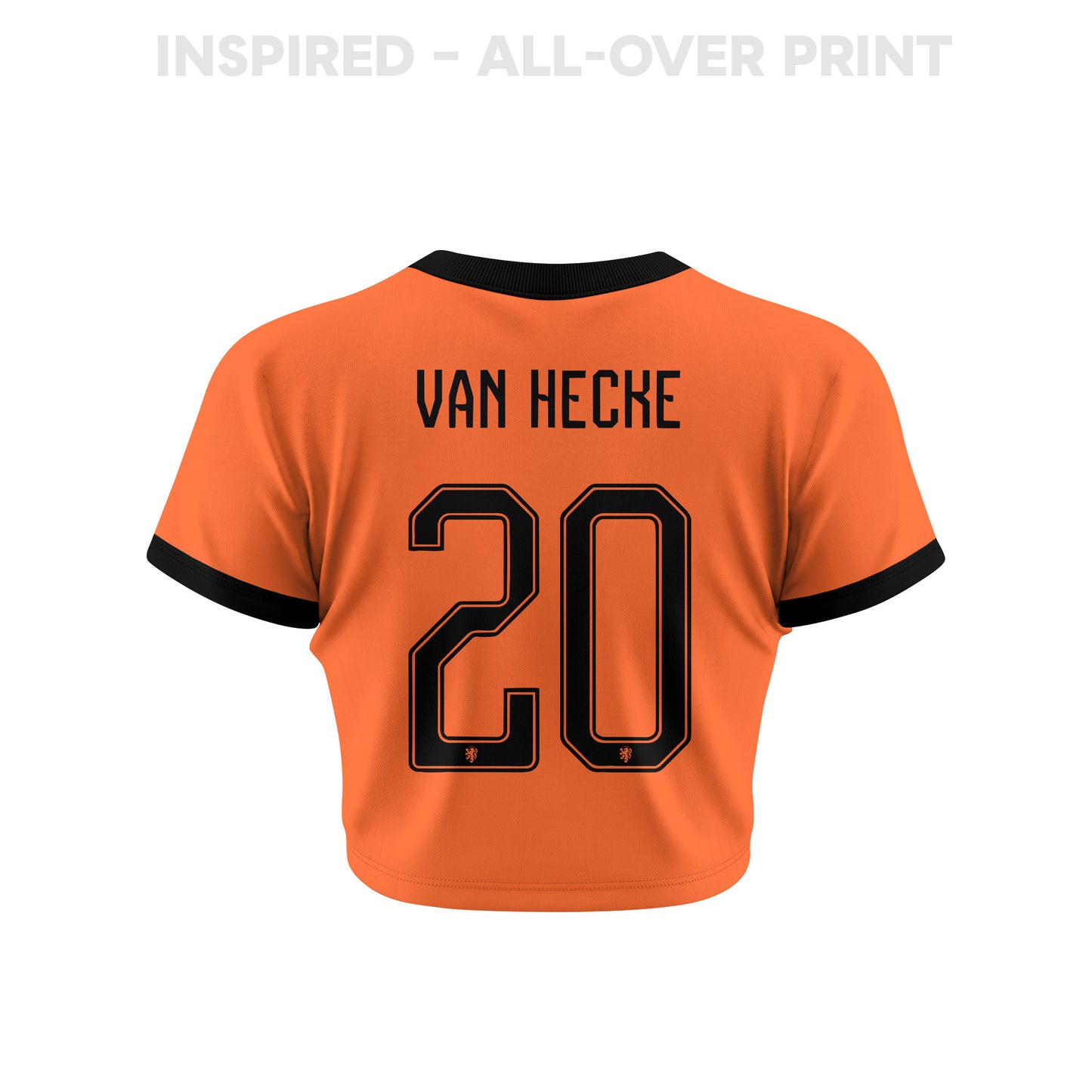 Jan Paul van Hecke 20 Netherlands 2026 Women's Home All-Over Print Cropped Jersey - Orange