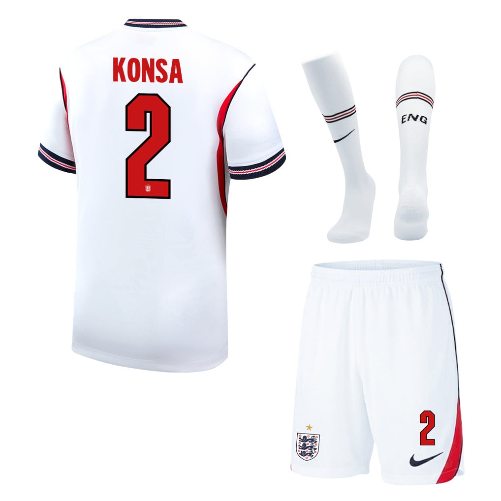 Ezri Konsa 2 England 2026 Home Men Kit Set – White