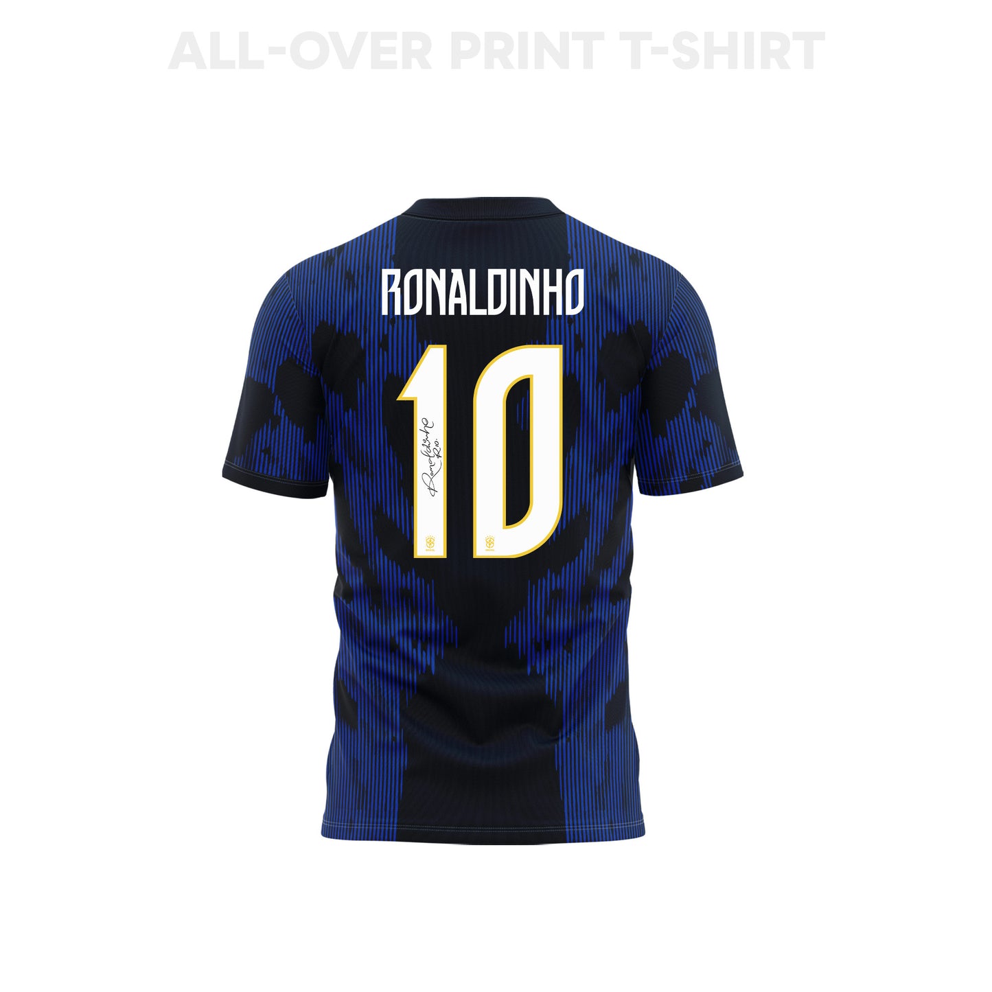 Ronaldinho 10 Brazil 2026 Away 3D T-Shirt Fully Printed – Unisex, Blue