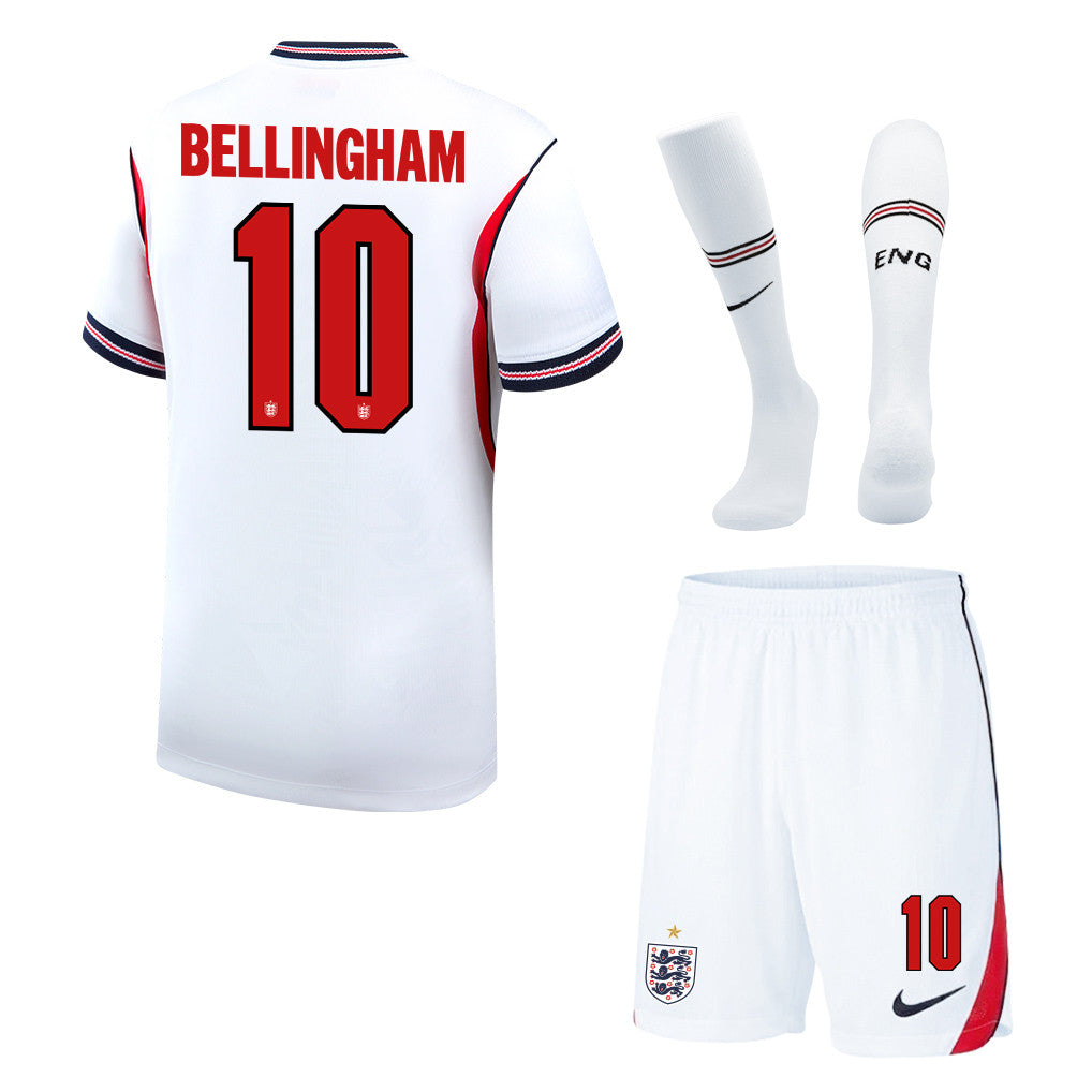 Jude Bellingham 10 England 2026 Home Men Kit Set – White