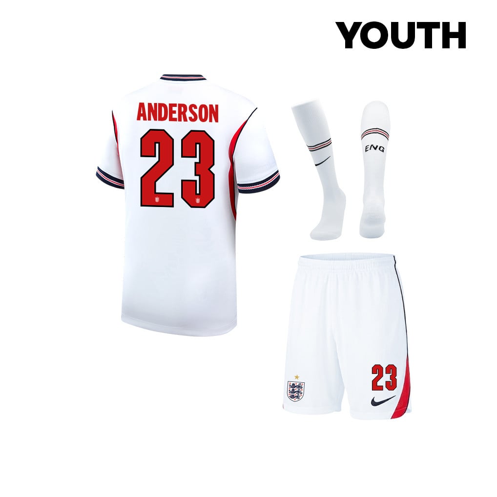 Elliot Anderson 23 England 2026 YOUTH Home Kit Set – White