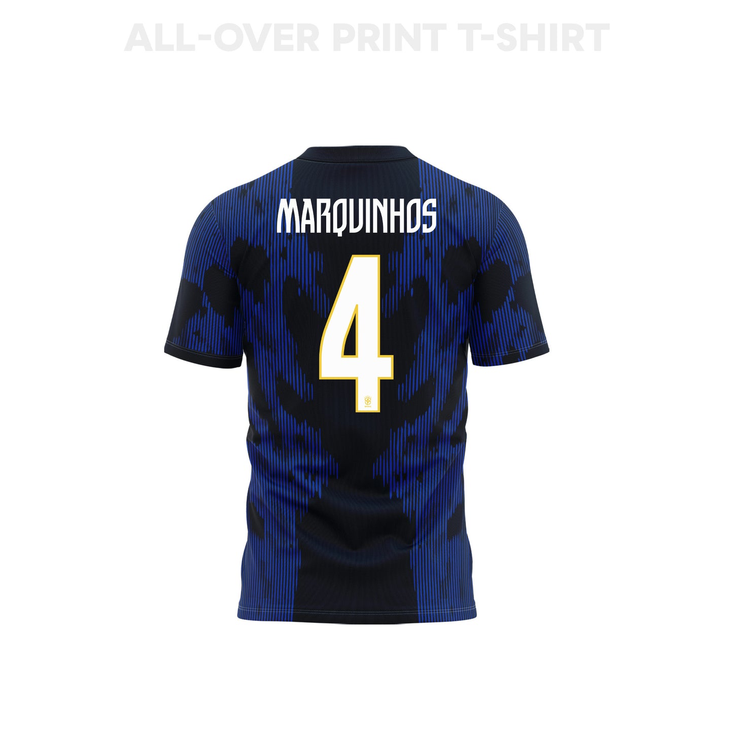 Marquinhos 4 Youth Brazil 2026 Away 3D T-shirt Fully Printed – Blue