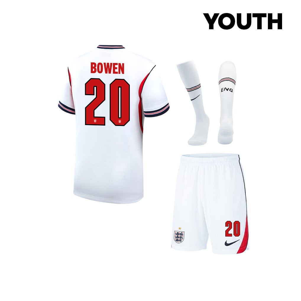 Jarrod Bowen 20 England 2026 YOUTH Home Kit Set – White