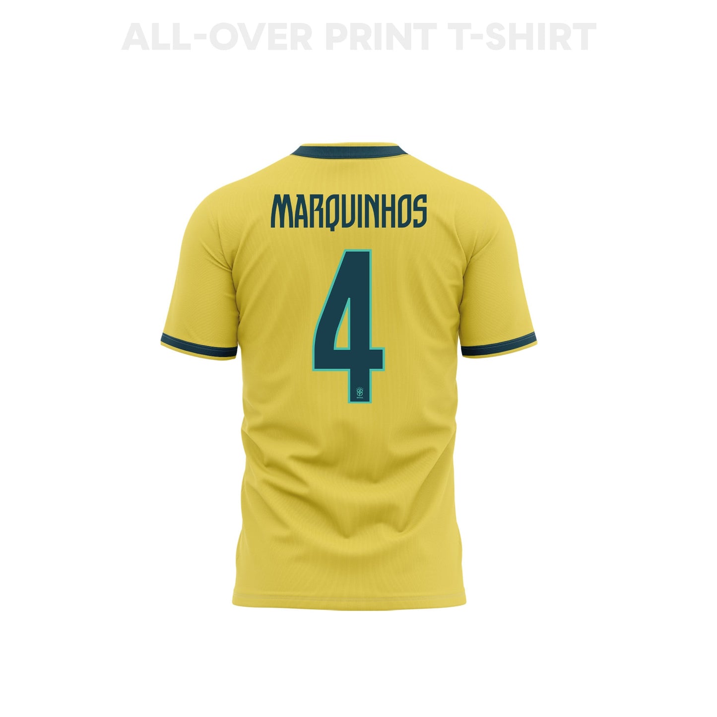 Marquinhos 4 Youth Brazil 2026 Home 3D T-shirt Fully Printed – Yellow