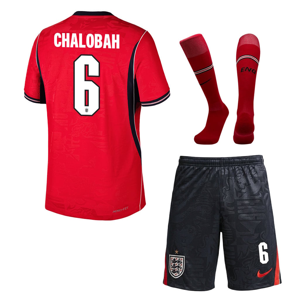 Trevoh Chalobah 6 England 2026 Away Men Kit Set – Red/Black