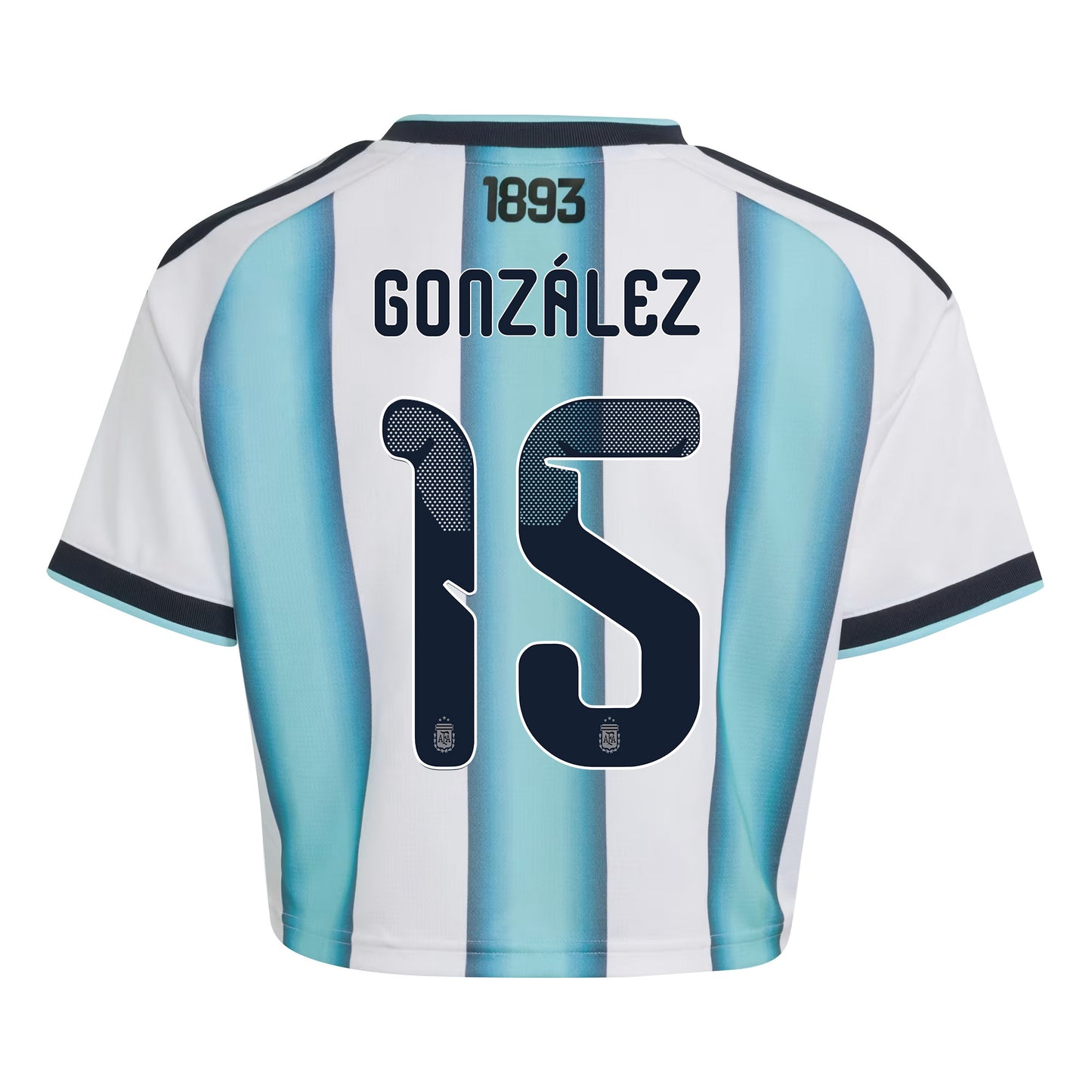 Nicolás González 15 Argentina 2026 Home Women's Cropped Jersey - White