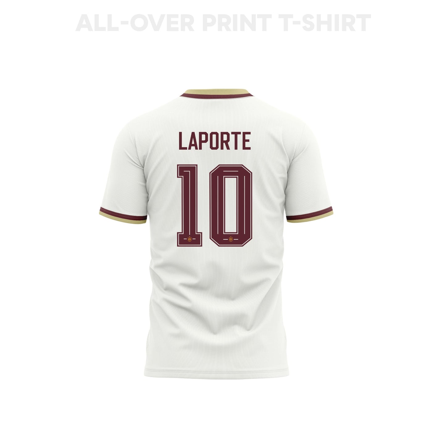 Aymeric Laporte 10 Spain 2026 Away 3D T-Shirt Fully Printed – Unisex, White