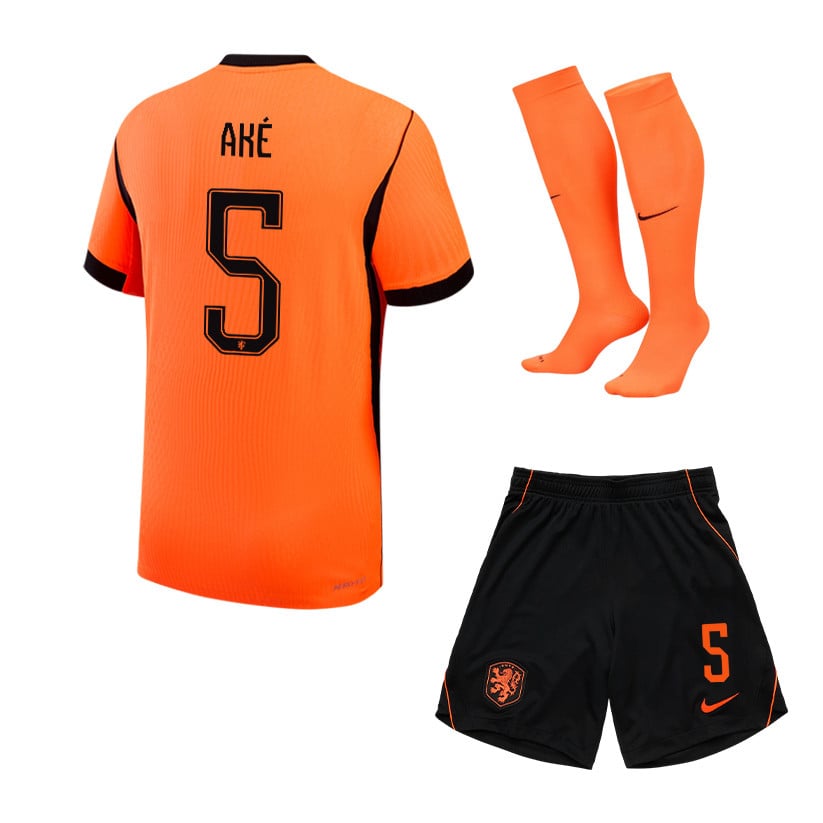 Nathan Aké 5 Netherlands 2026 Home Men Kit Set – Orange