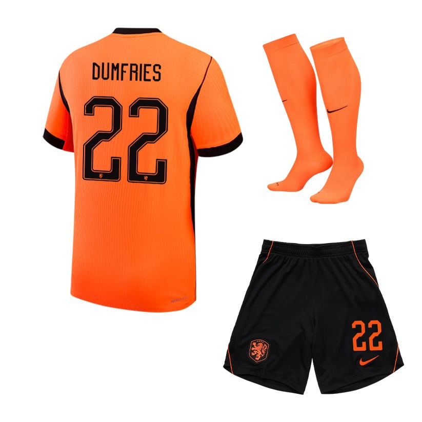 Denzel Dumfries 22 Netherlands 2026 Home Men Kit Set – Orange
