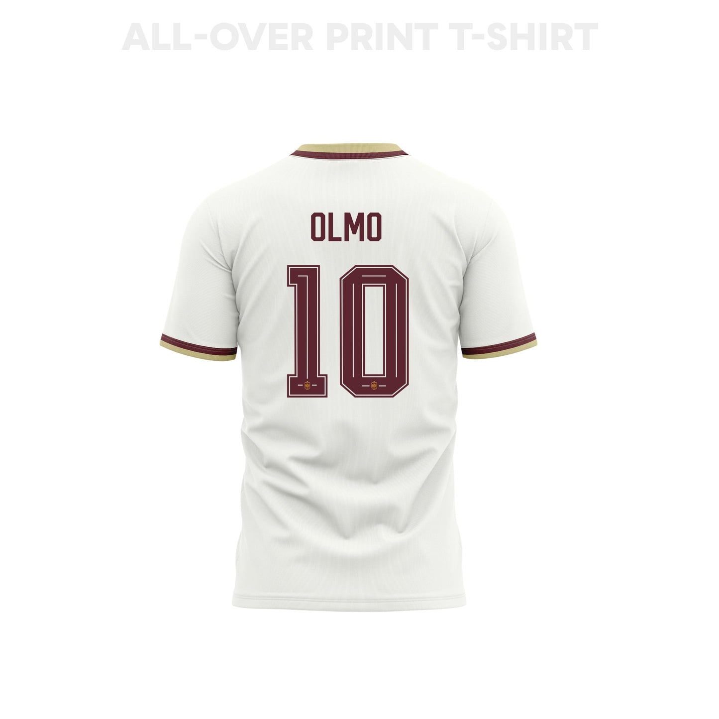 Dani Olmo 10 Youth Spain 2026 Away 3D T-shirt Fully Printed – White
