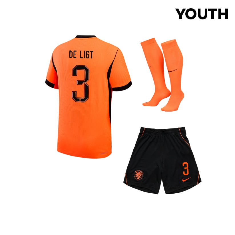 Matthijs de Ligt 3 Netherlands 2026 YOUTH Home Kit Set – Orange