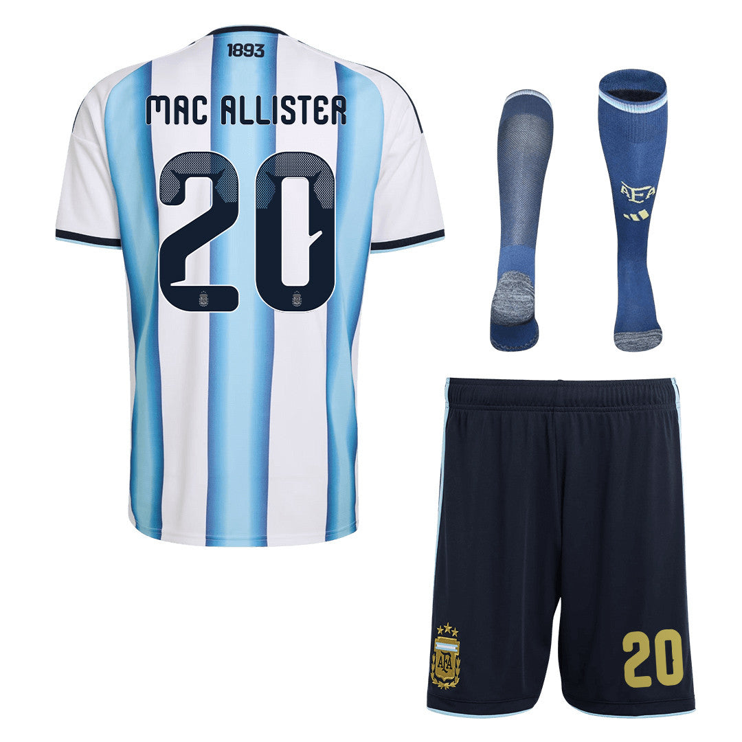 Alexis Mac Allister 20 Argentina 2026 Home Men Kit Set – White