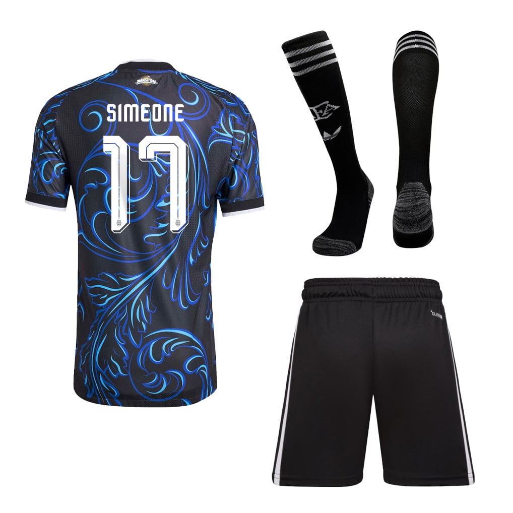 Giuliano Simeone 17 Argentina 2026 Away Men Kit Set – Black