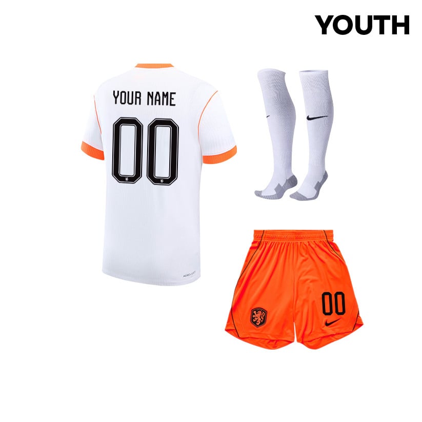 Netherlands 2026 YOUTH Away Kit Set - Personalized - White