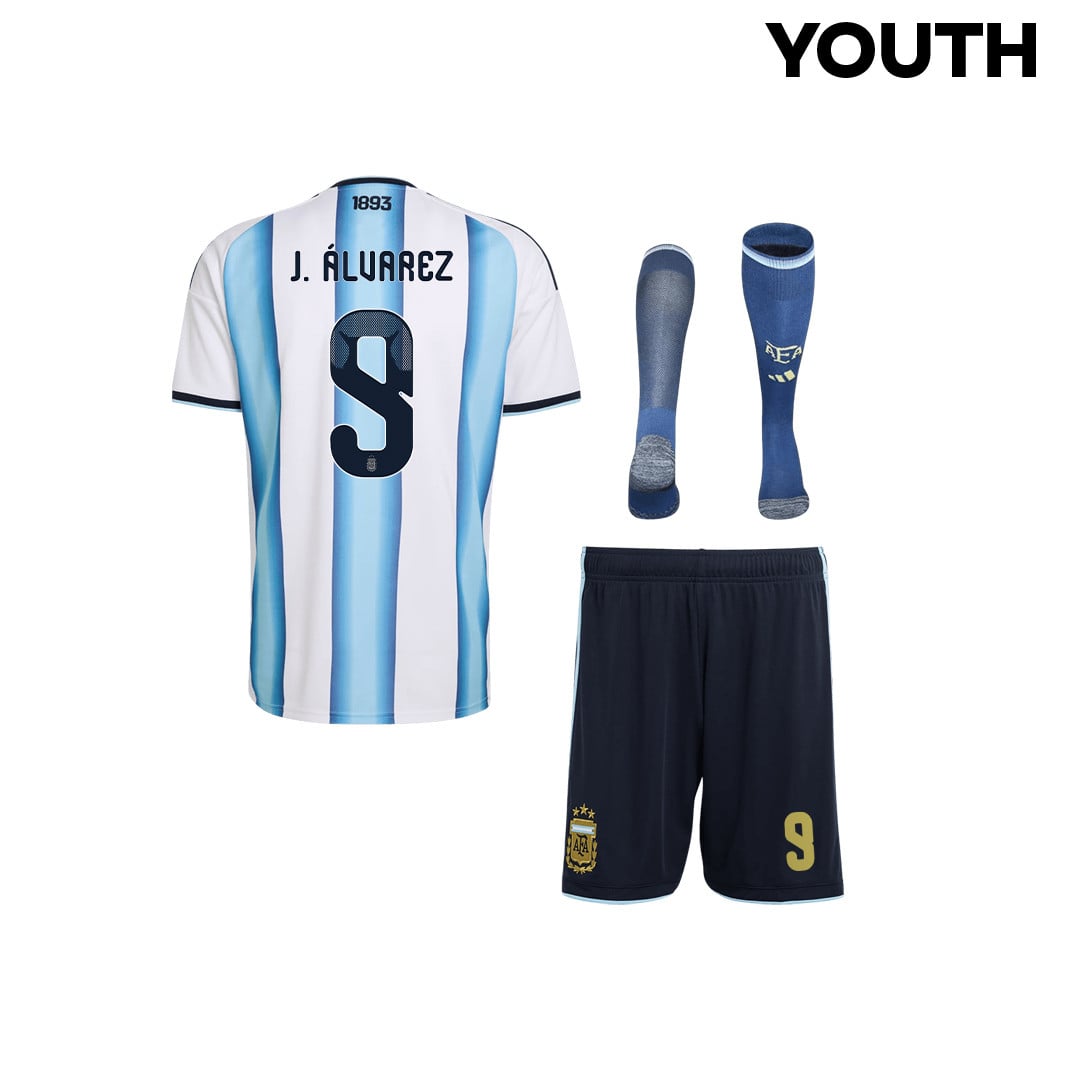 Julián Álvarez 9 Argentina 2026 YOUTH Home Kit Set – White
