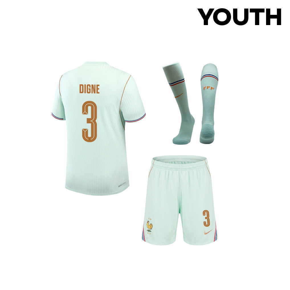 Lucas Digne 3 France 2026 YOUTH Away Kit Set – Green