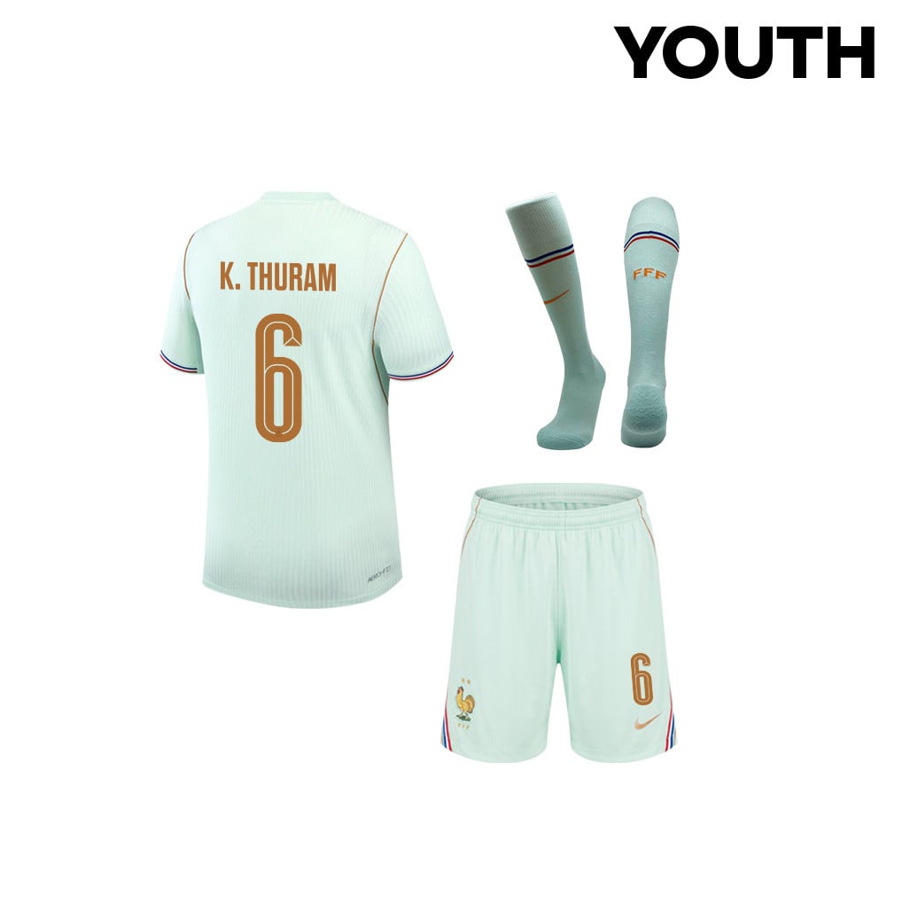 Khéphren Thuram 6 France 2026 YOUTH Away Kit Set – Green