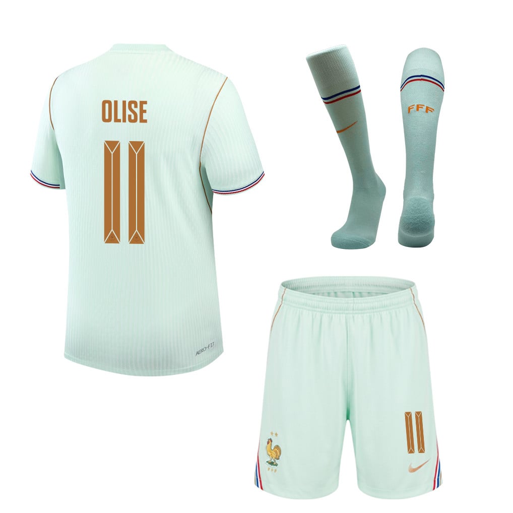 Michael Olise 11 France 2026 Away Men Kit Set – Green