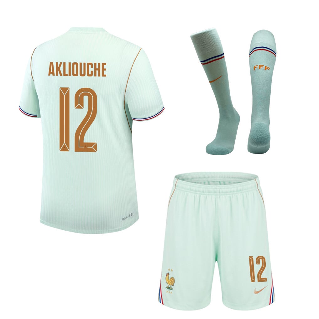 Maghnes Akliouche 12 France 2026 Away Men Kit Set – Green