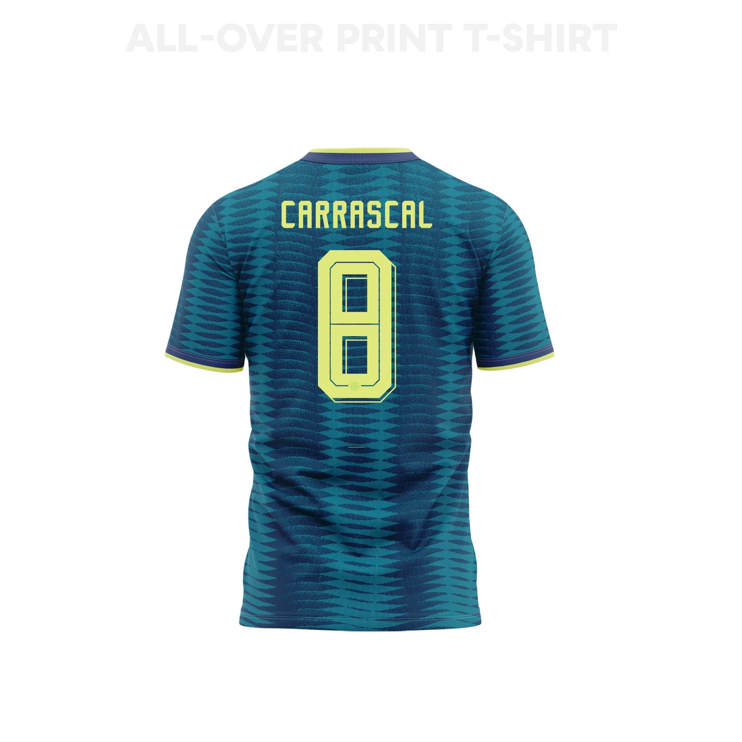 Jorge Carrascal 8 Colombia 2026 Away 3D T-Shirt Fully Printed – Unisex, Turquoise